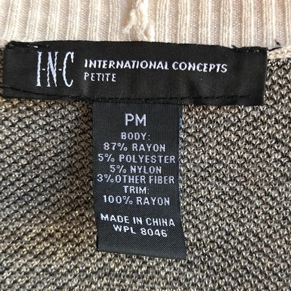 INC International Concepts petite Aztec print waterfall sweater, size PM - Picture 6 of 7